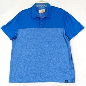 Flag & Anthem Short Sleeve Polo Shirt Color Blue Sz L